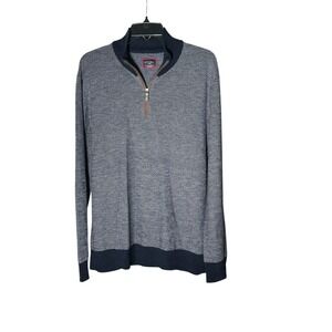 UNTUCKIT Quarter Zip Sweater Belguardo Size Large Jacquard 100%‎ WOOL #B10